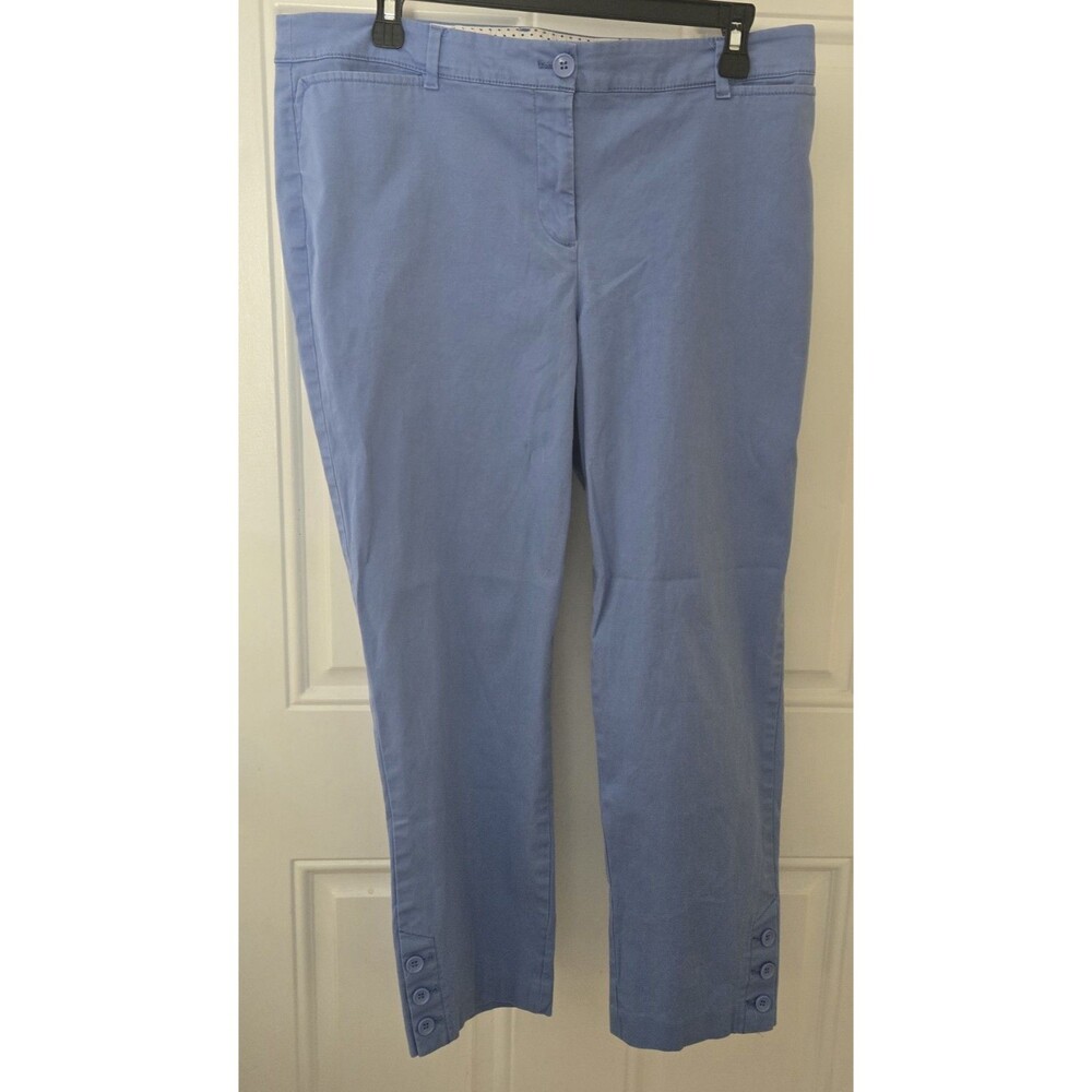 Talbots Pants Perfect Crop Blue Women's Sz 10 B1